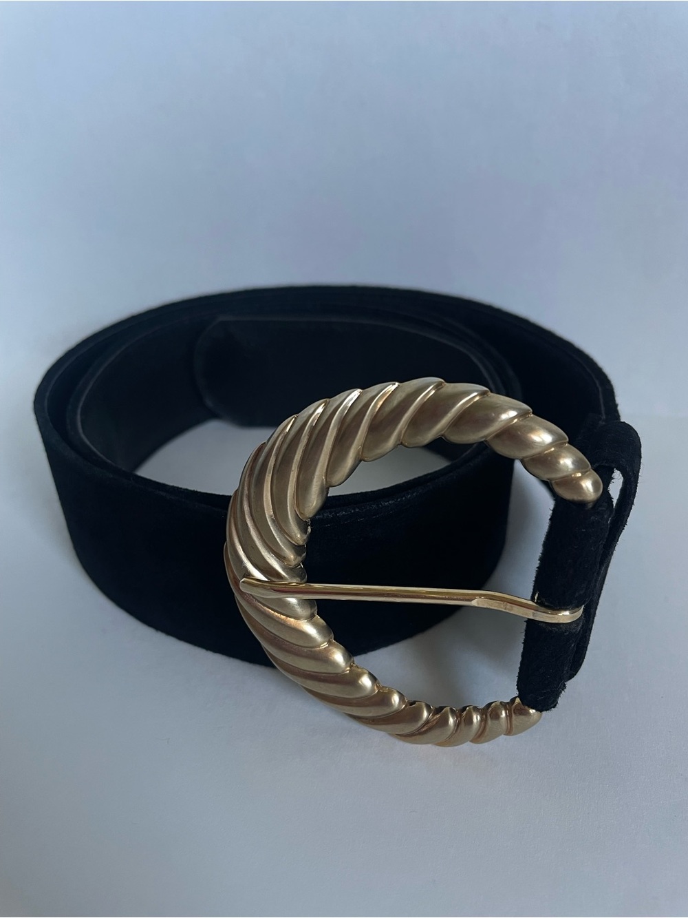 Black suede vintage belt